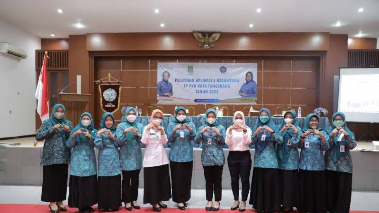 Kegiatan pelatihan penerapan aplikasi e-Dasawisma di Gedung Nyimas Melati, Tangerang, Rabu (14/12/2022).