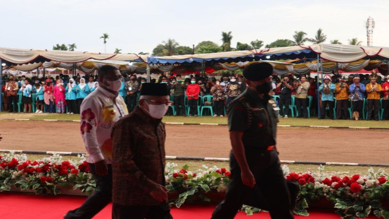 Wapres Ma'ruf Amin menghadiri perayaan Natal bersama pemerintah kabupaten, TNI/Polri dan masyarakat di kota Biak, kabupaten Biak Numfor provinsi Papua pada Kamis (1/12/2022) (ANTARA/Desca Lidya Natalia)