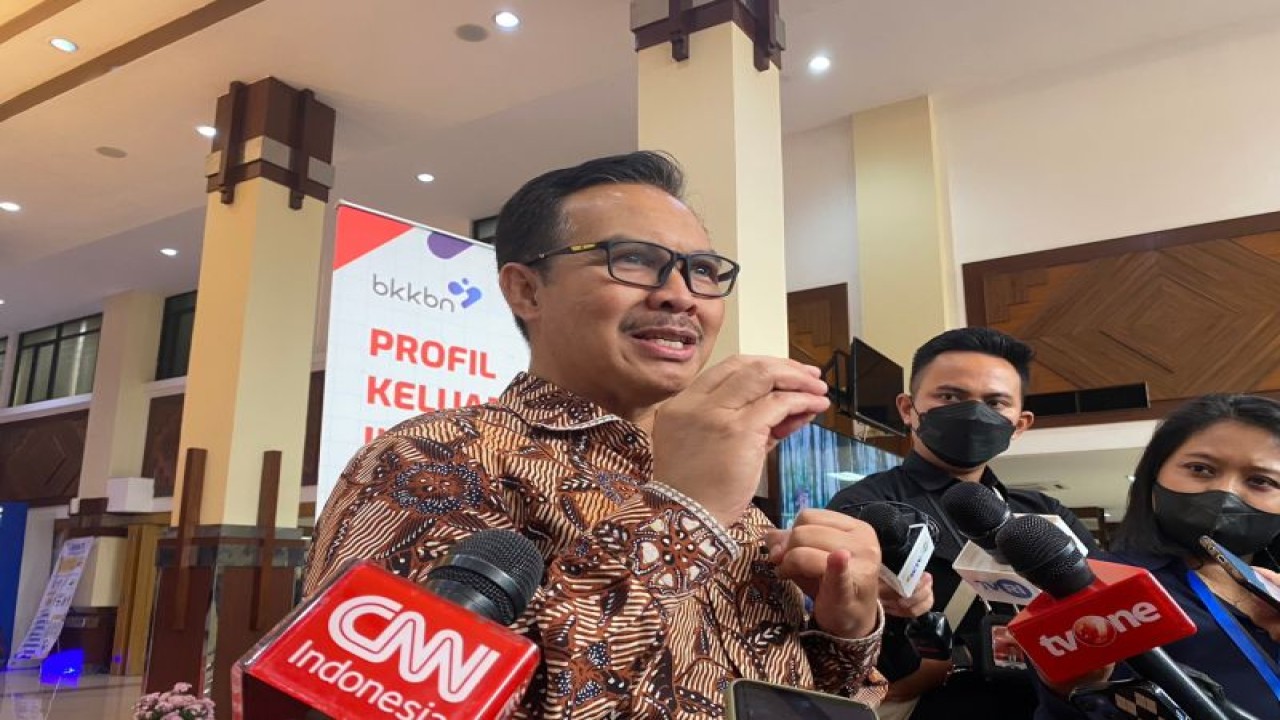 Kepala BKKBN Hasto Wardoyo dalam Rapat Kerja Nasional (Rakernas) BKKBN di Jakarta, Rabu (25/1/2023). (ANTARA/Hreeloita Dharma Shanti)