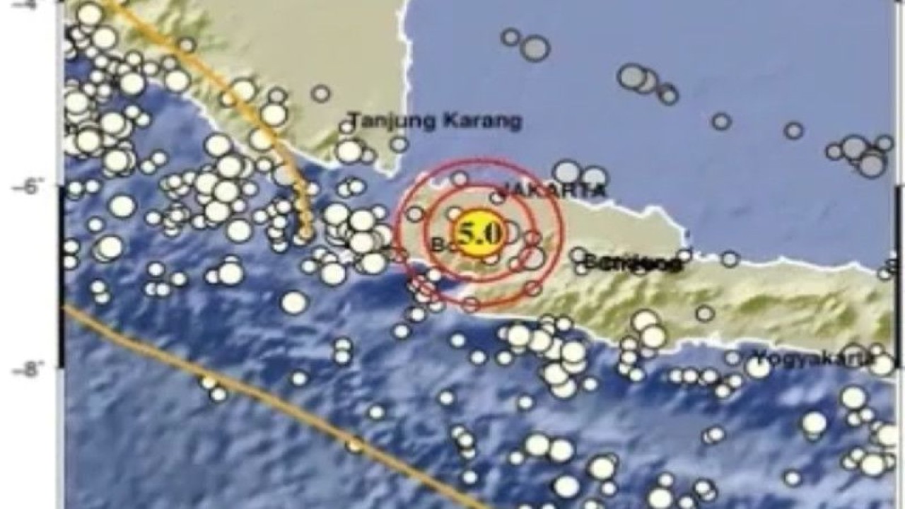 Peta Gempa Bumi Berkekuatan Magnitudo 5 Yang Terjadi Pada Epistentrum ...