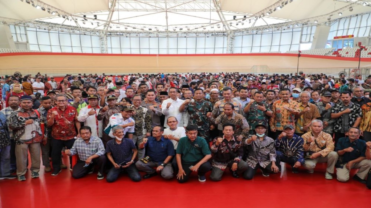 Penjabat (Pj) Gubernur DKI Jakarta, Heru Budi Hartono menghadiri kegiatan Guyub Ketua Rukun Warga (RW) se-Jakarta Timur (Jaktim), di Velodrome, Pulo Gadung, Jaktim, pada Sabtu (14/1/2023). (Istimewa/PPID DKI Jakarta)