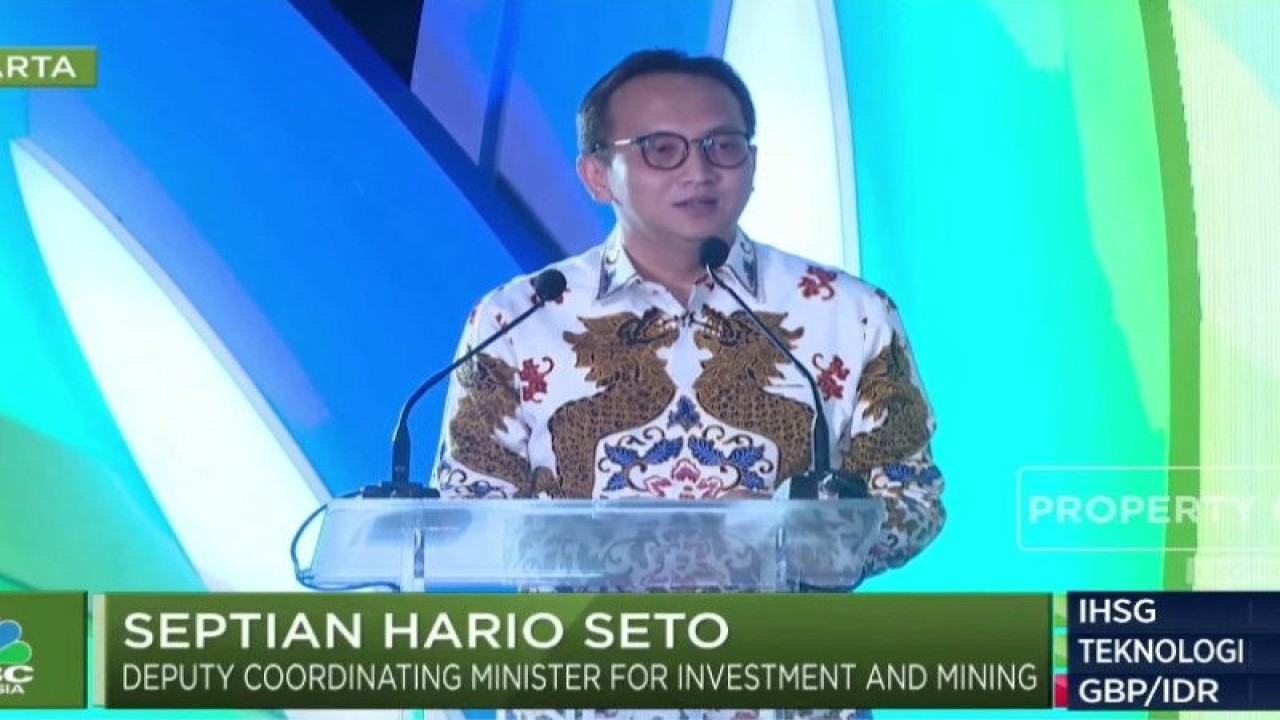 Tangkapan layar Deputi Bidang Koordinasi Investasi dan Pertambangan Kemenko Kemaritiman dan Investasi (Marves) Septian Hario Seto dalam acara BRI Micro Finance Outlook 2023 di Jakarta, Kamis (26/1/2023) (ANTARA/Youtube BANK BRI)