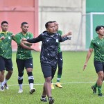 Pemain PSMS saat menggelar latihan di Stadion Mini Pancing (ANTARA/HO)-1673584245
