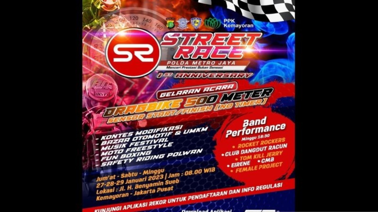 Poster event street race Polda Metro Jaya. ANTARA/Instagram/@TMCPoldaMetro