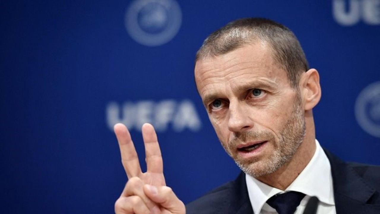 Presiden UEFA Aleksander Ceferin. ANTARA/AFP/Fabrice Coffrini/aa. (AFP/FABRICE COFFRINI)