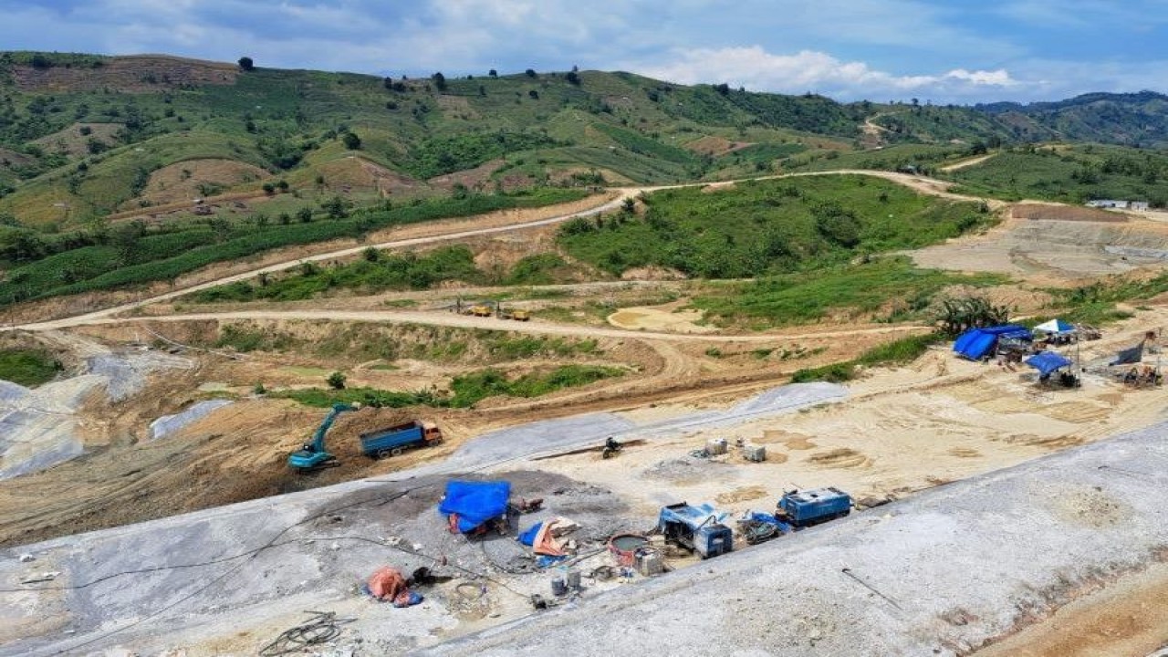 Proyek pembangunan Bendungan Jragung di Jawa Tengah oleh Kementerian PUPR. ANTARA/HO - Kementerian PUPR