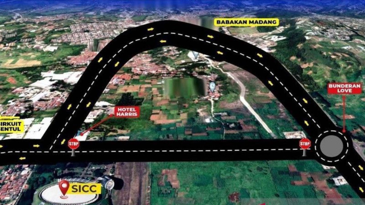 Konsep rekayasa lalu lintas di Simpang SICC, Kabupaten Bogor, saat Rakornas Kepala Daerah se-Indonesia. ANTARA/HO-Humas Polres Bogor