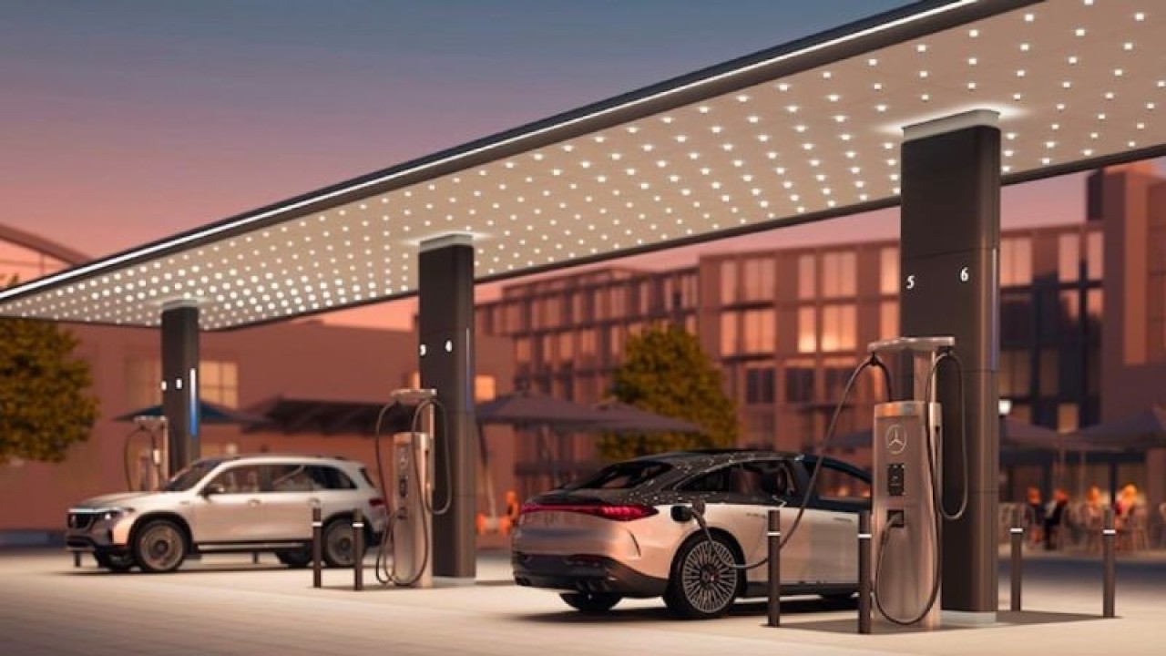 Stasiun pengisian ulang kendaraan listrik milik Mercedes-Benz (ANTARA/Ho/Mercedes-Benz)