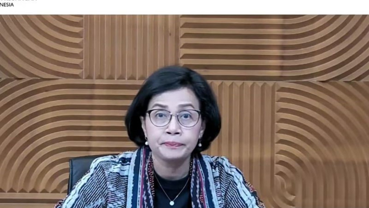 Tangkapan layar Menteri Keuangan Sri Mulyani Indrawati dalam konferensi pers daring, Selasa (3/1/2023). (ANTARA/Sanya Dinda)