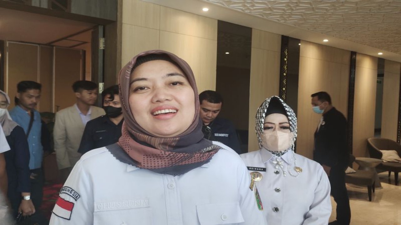 Wakil Gubernur Lampung Chusnunia Chalim saat memberi keterangan. Bandarlampung, Rabu (8/2/2023). ANTARA/Ruth Intan Sozometa Kanafi