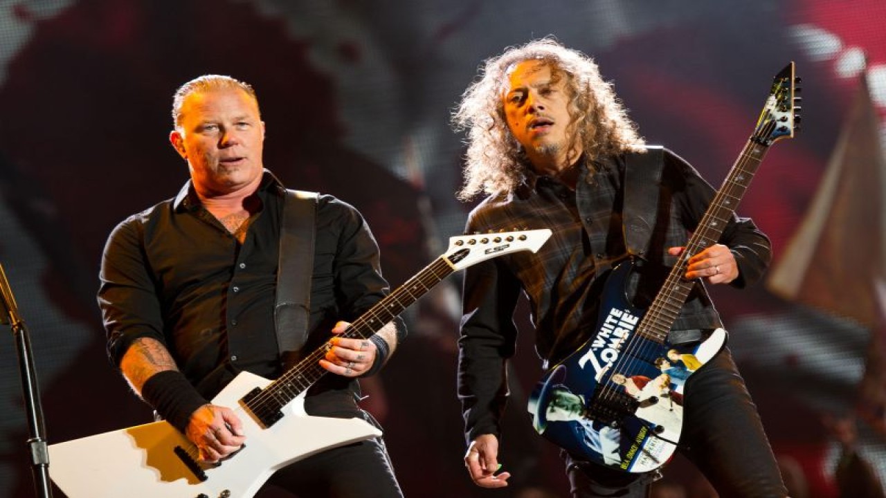 Metallica saat tampil di Glastonbury Festival, 2014. (ANTARA/Reuters)
