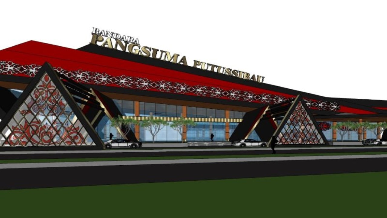 Konsep pembangunan terminal Bandara Pangsuma Putussibau bernuansa kearifan lokal modern khas Kabupaten Kapuas Hulu Provinsi Kalimantan Barat. ANTARA/HO-Dok Bandara Pangsuma