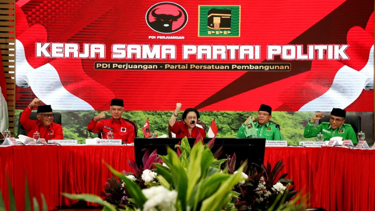 Kerja sama PDI Perjuangan dengan PPP dalam mendukung Ganjar Pranowo di Pilpres 2024.