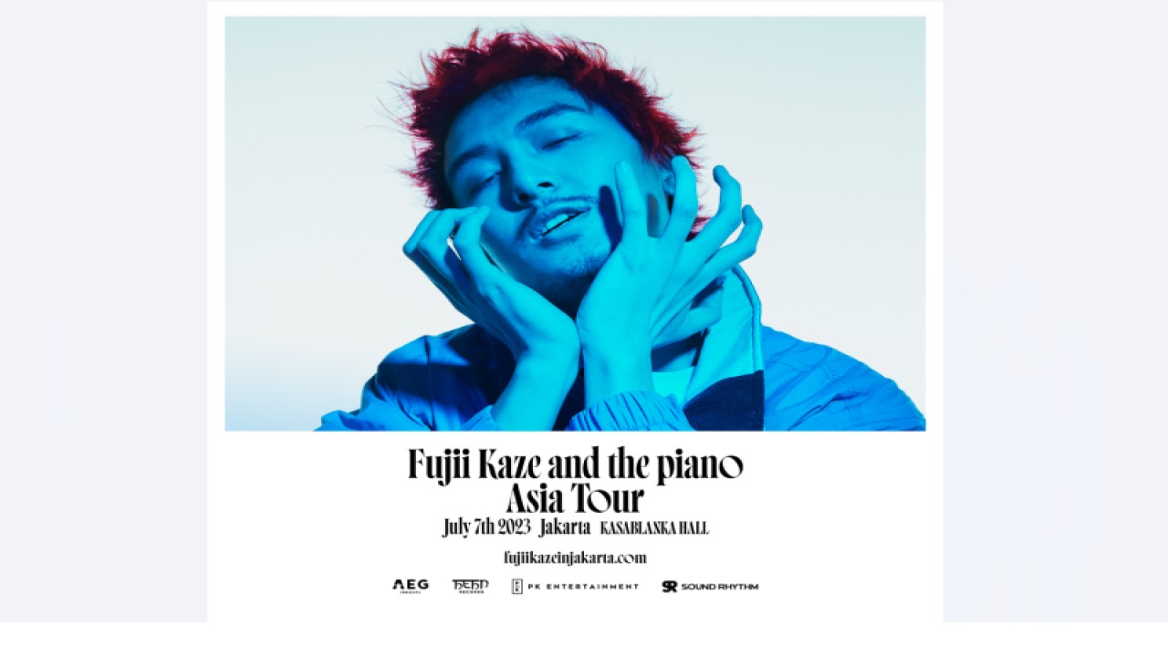 Poster konser Fujii Kaze bertajuk "Fujii Kaze and the piano Asia Tour 2023 Jakarta". (ANTARA/HO/AEG Presents, PK Entertainment, Sound Rhythm)