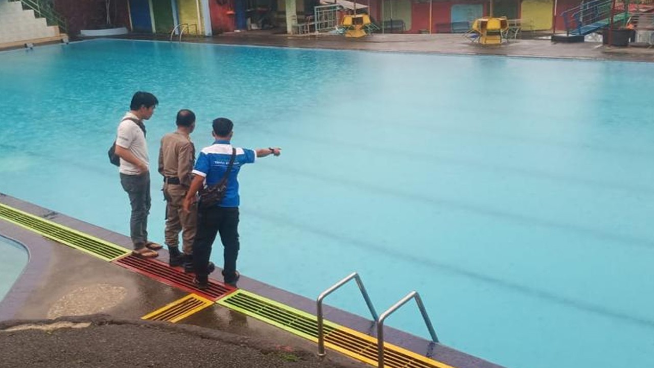 Lokasi tenggelamnya MN (19) di kolam renang di wilayah Gunung Sari, Kecamatan Pamijahan.