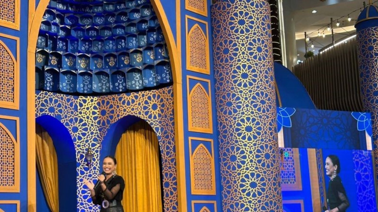 Maria Calista saat mengisi acara "Ramadan Runaway 2023." (ANTARA/Vinny Shoffa Salma)