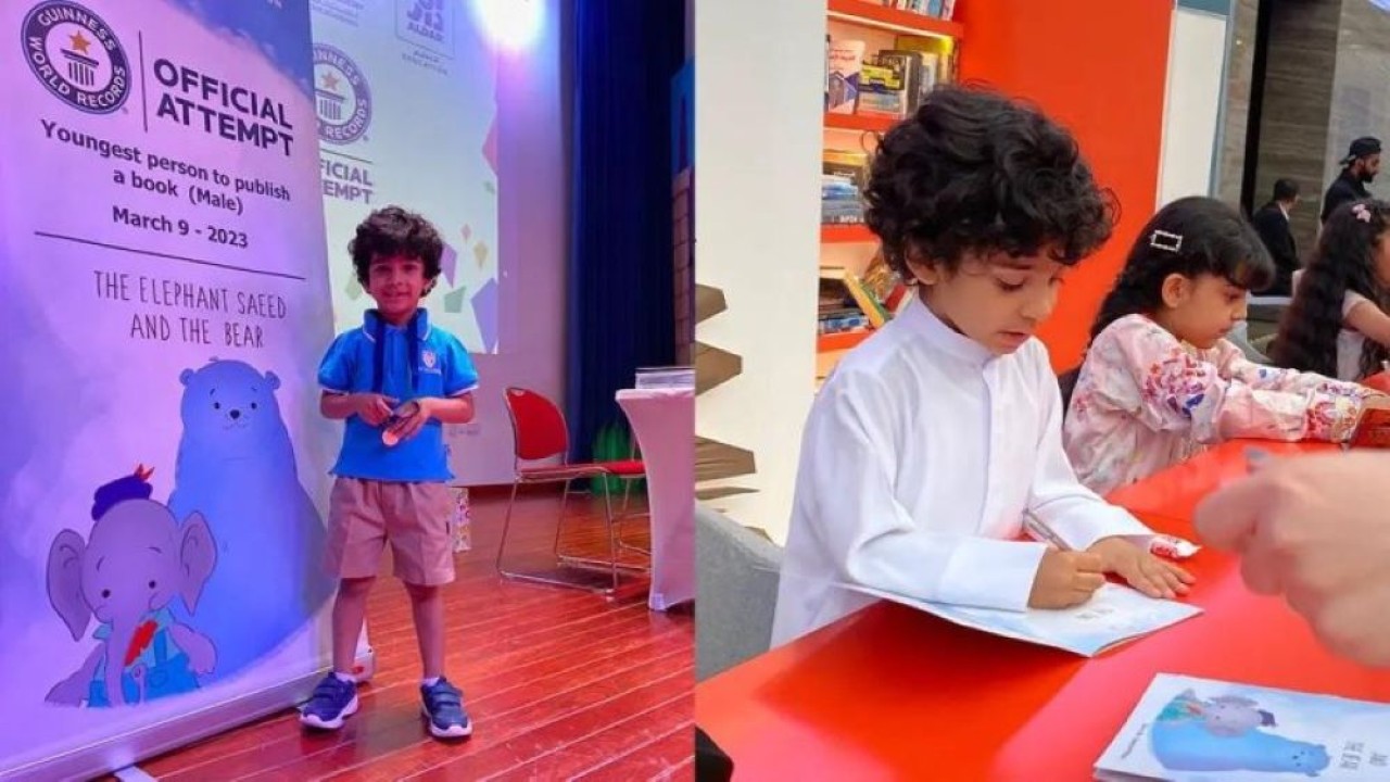 Saeed Rashed AlMheiri menjadi orang termuda yang menerbitkan buku pada usia 4 tahun 218 hari. (Guinness World Records)