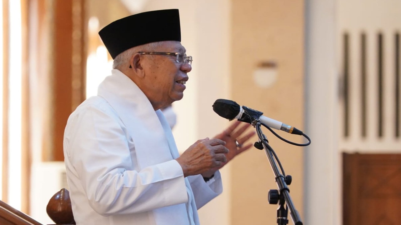 Wapres K.H. Ma'ruf Amin saat memberi tausiyah di Masjid Agung Baiturrahim Gorontalo (wapresri.go.id)