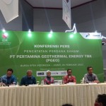 Pencatatan saham perdana PT Pertamina Geothermal Energy Tbk (PGE) di Jakarta. ANTARA/ Muhammad Heriyanto-1685418436