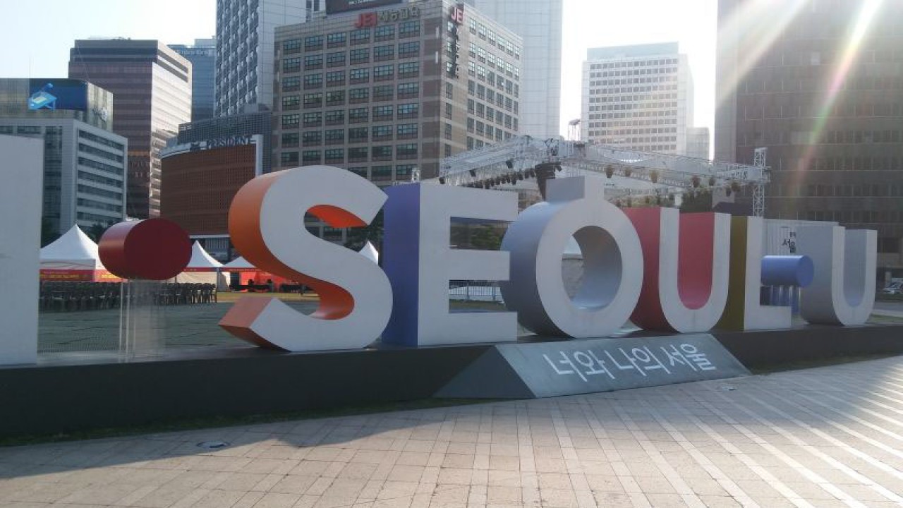I Seoul U, slogan kota metropolitan Seoul (ANTARA News/Lia Wanadriani Santosa)
