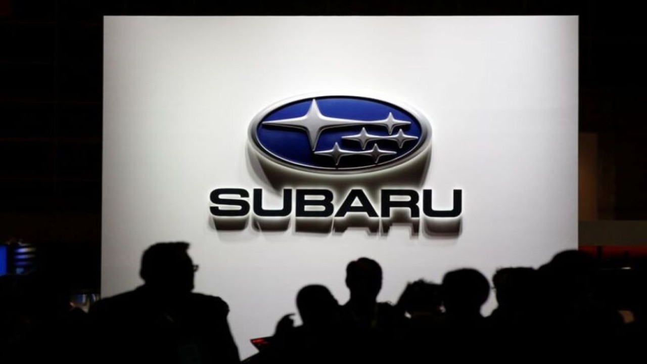 Logo Subaru Corp., di Tokyo Motor Show ke-45, di Tokyo, Jepang, 25 Oktober 2017. (Toru Hanai/Reuters)