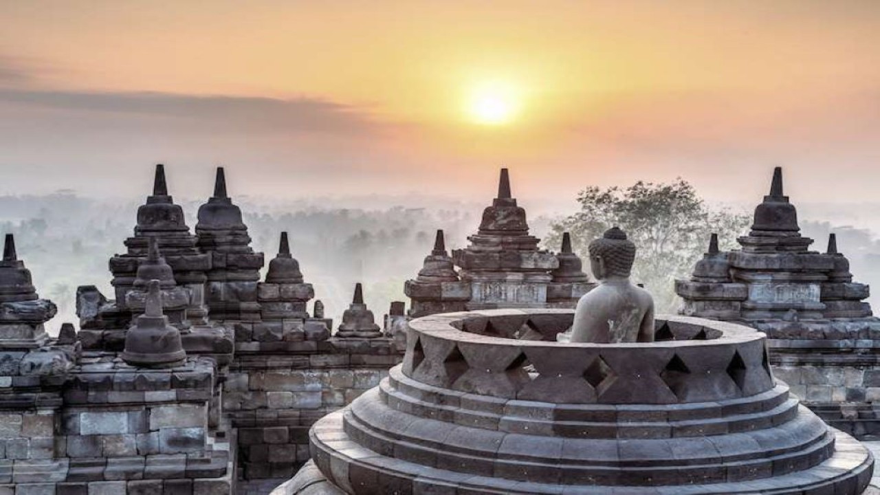 Peringatan Hari Raya Tri Suci Waisak 2567 Buddhis Era (BE) bakal dihelat di Candi Borobudur pada 4 Juni 2023. (Net)