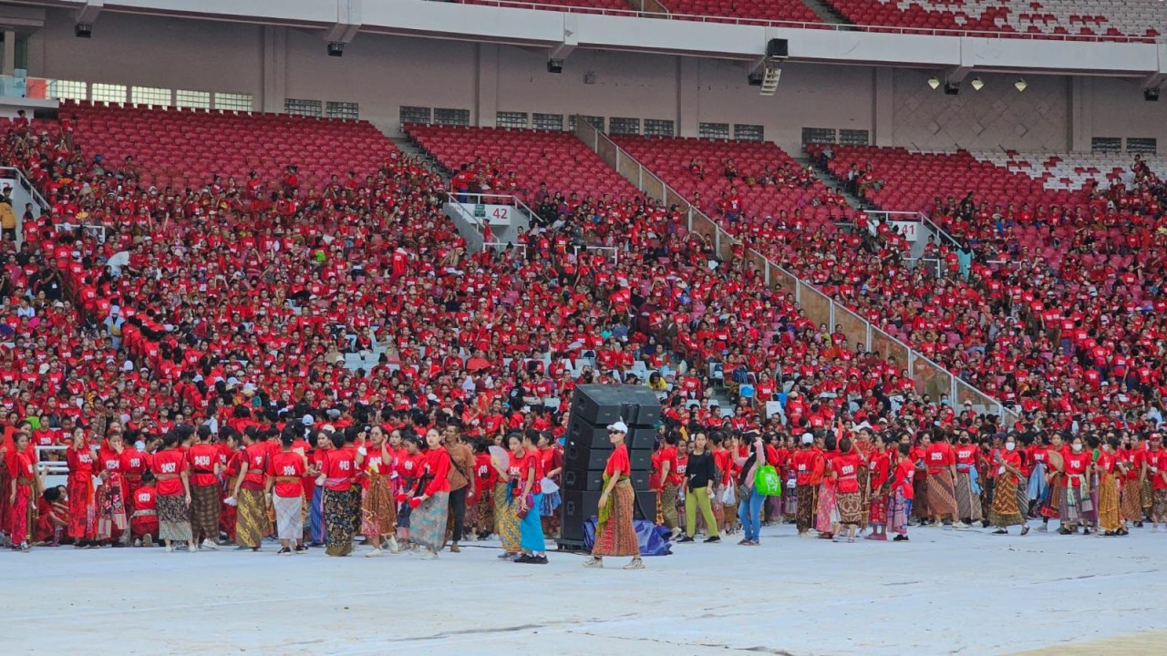 Persiapan latihan puncak Bulan Bung Karno.