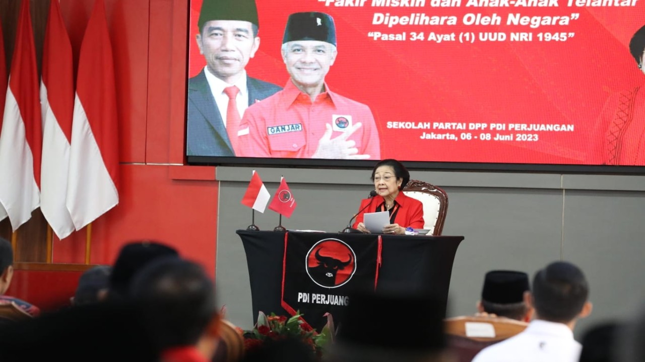 Ketua Umum PDI Perjuangan Megawati Soekarnoputri di Rakernas III PDIP.