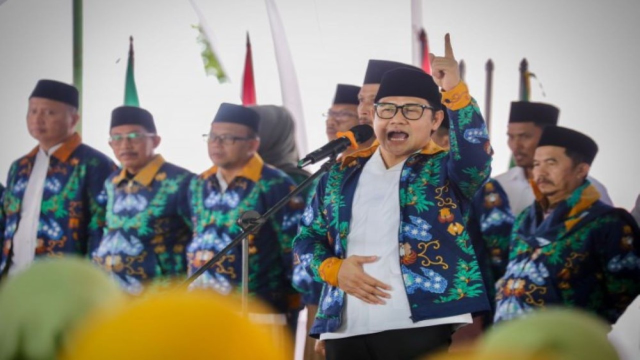 Wakil Ketua DPR RI Abdul Muhaimin Iskandar saat menjadi Inspektur Upacara Apel Kebangsaan dalam rangka memperingati Hari Lahir Pancasila di Ogan Komering Ulu (OKU) Timur, Sumatera Selatan. (Ist/nr)