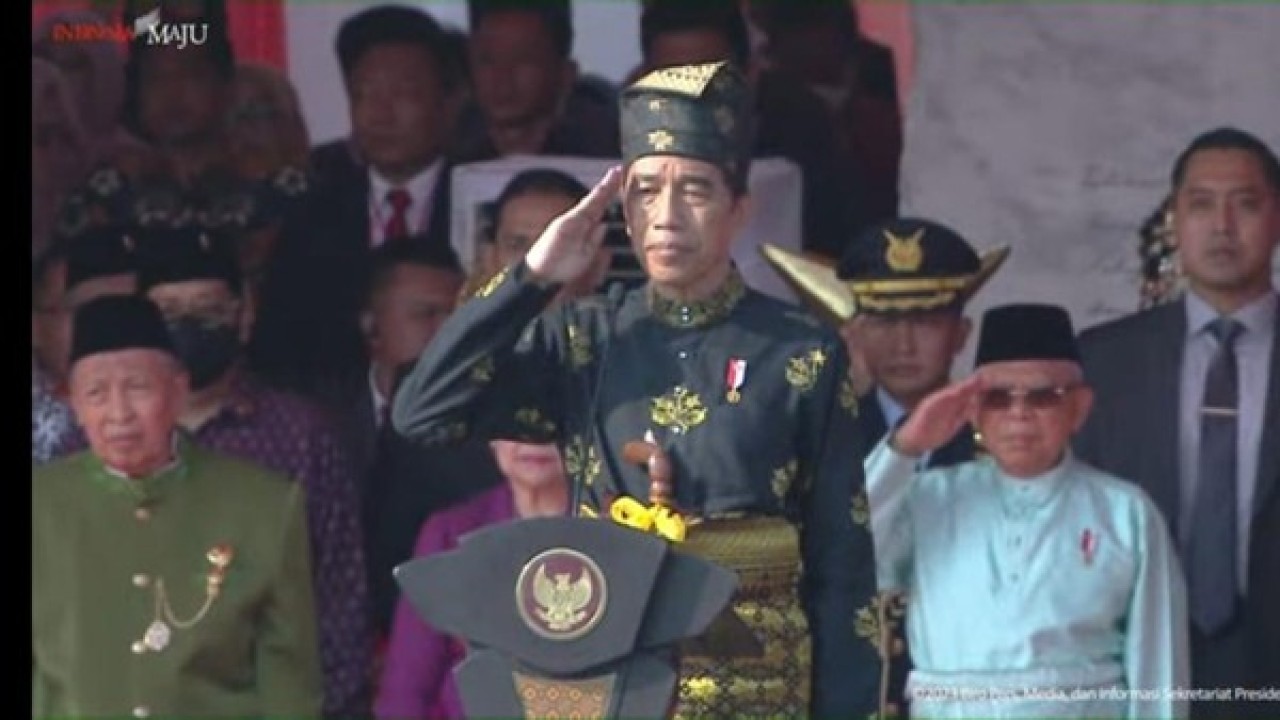 Presiden Jokowi saat memimpin upacara peringatan Hari Lahir Pancasila 1 Juni 2023 di Monas. (Net)