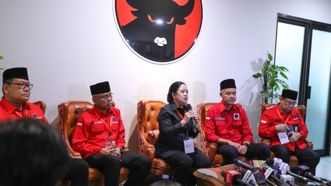 Konferensi pers di sela Rakernas III PDI Perjuangan.