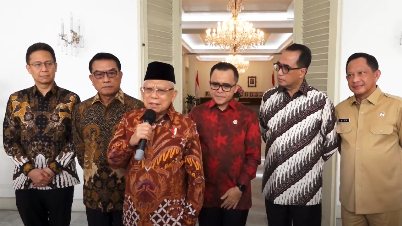 Wakil Presiden (Wapres) K.H. Ma’ruf Amin saat menghadiri Soft Launching MPP Digital Nasional, di Istana Wapres, Jalan Medan Merdeka Selatan Nomor 6, Jakarta Pusat, Selasa (20/06/2023).