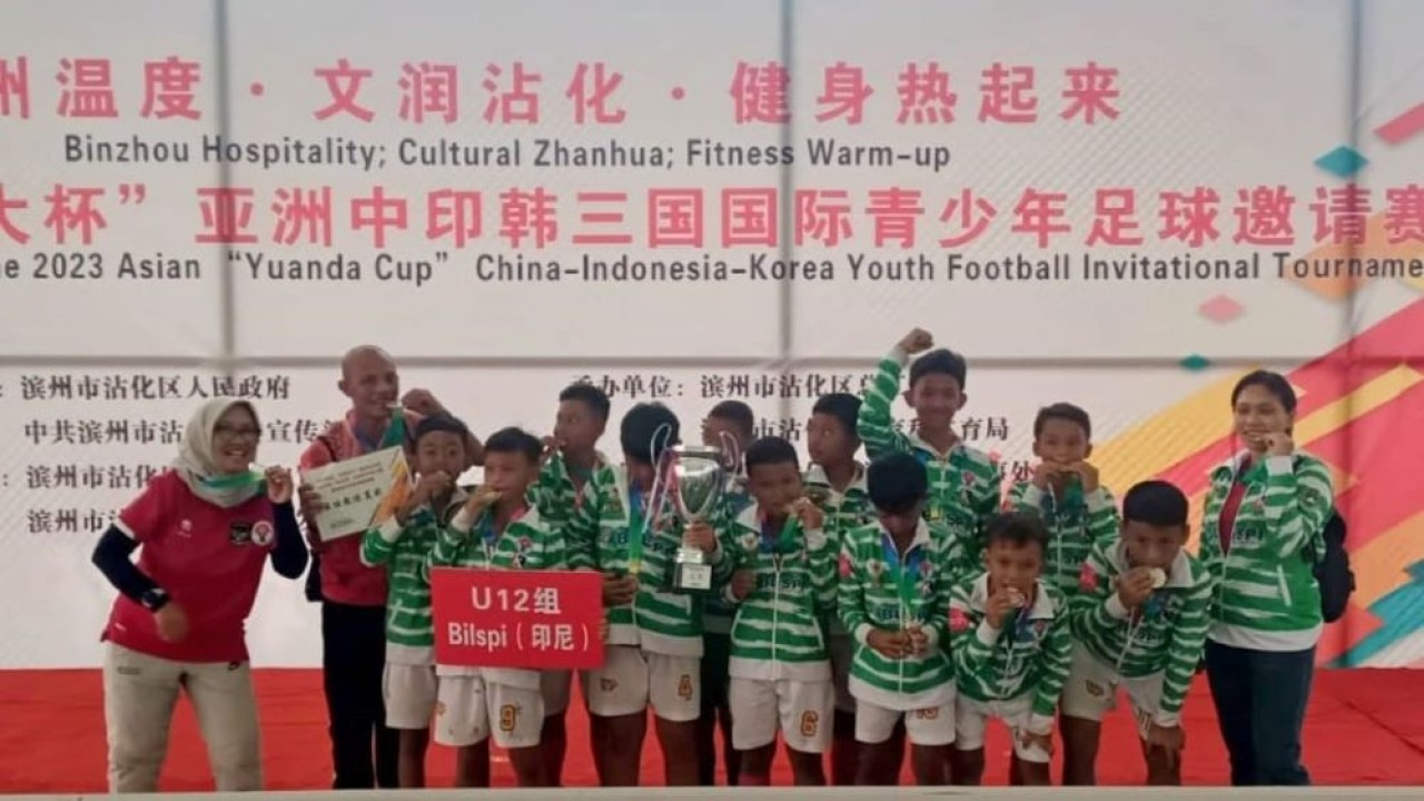 Timnas Pelajar Blispi Indonesia U-12 mengakhiri kiprahnya di Turnamen Yuanda Cup Binzhou-China, pada 18-24 Juli 2023 dengan menjadi runner-up. (Istimewa)