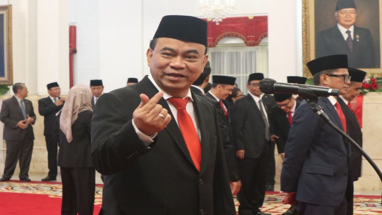 Menteri Komunikasi dan Informatika (Menkominfo) Budi Arie Setiadi di Istana Negara Jakarta pada Senin (17/7/2023). (ANTARA/Desca Lidya Natalia)