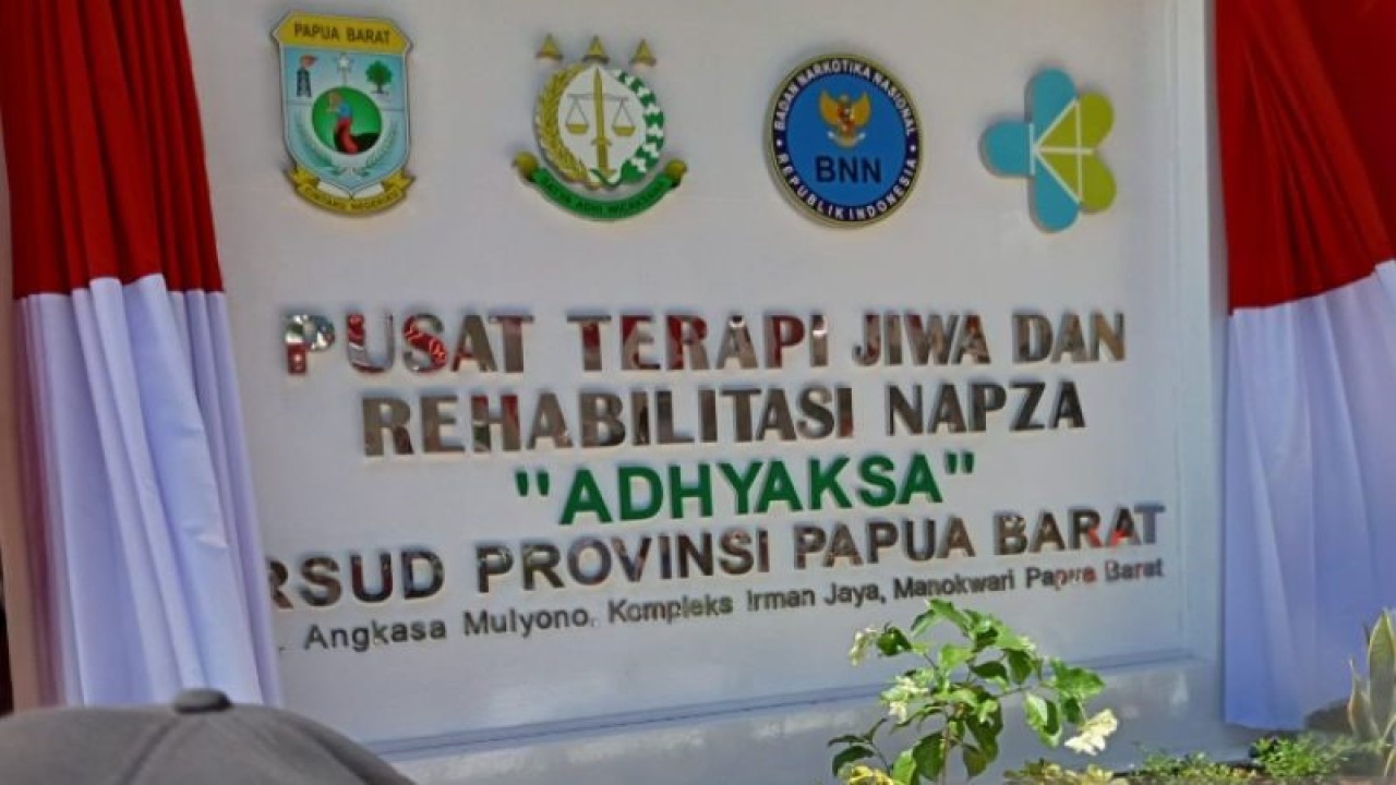 Pusat Layanan Terapi Jiwa dan Rehabilitasi Napza Adhiyaksa di RSUD Papua Barat, Kabupaten Manokwari, diresmikan pada Kamis siang (20/7/2023). (ANTARA/Fransiskus Salu Weking)