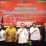 Tim Kemenkumham Sumsel menggalakkan sosialisasi pencegahan pelanggaran kekayaan intelektual. (ANTARA/HO-Kemenkumham Sumsel)-1690446749