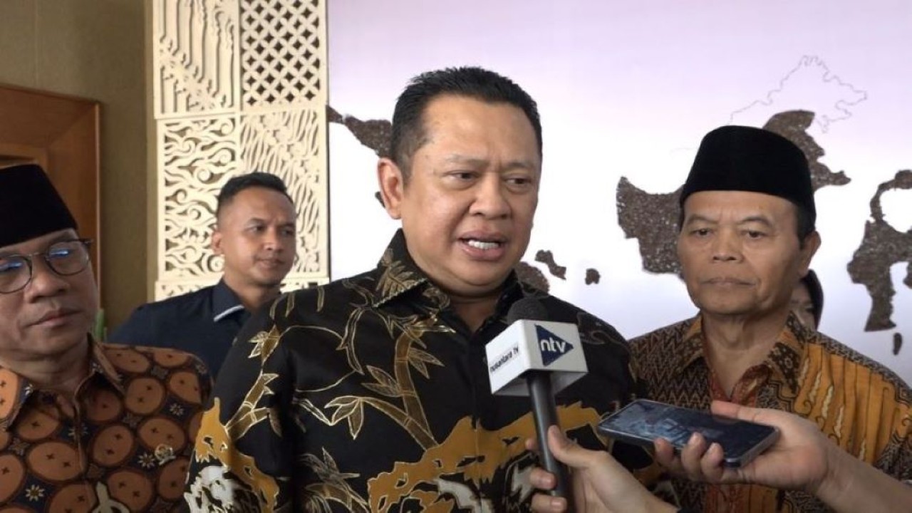 Ketua MPR RI Bambang Soesatyo menghadiri gladi bersih Sidang Tahunan MPR RI 2023, di Kompleks Parlemen, Senayan, Jakarta, pada Selasa (15/8/2023).