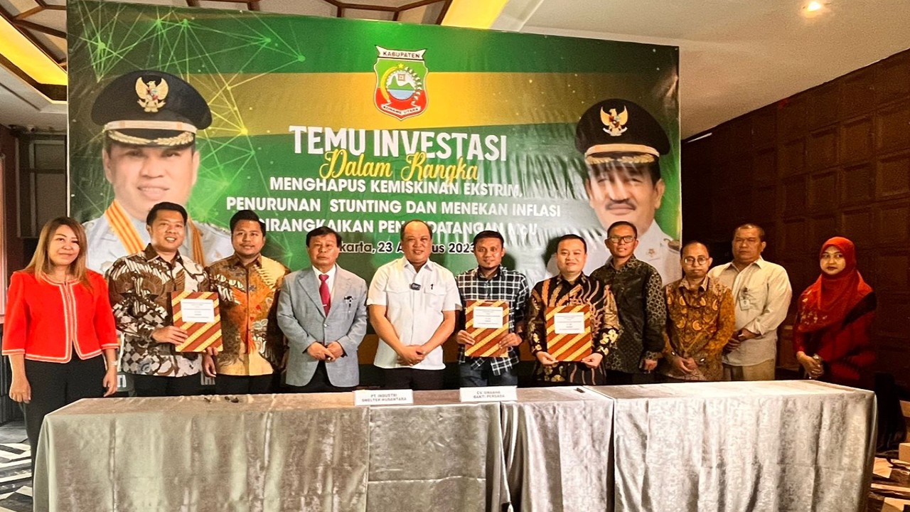 Bupati Konawe Utara Sulawesi Tenggara, Dr. Ir. H. Ruksamin, ST., M.Si., IPU., ASEAN Eng. Rabu (23/8/2023) menggelar temu investasi di Senayan Evenue (Senayan Golf Club) Jakarta.