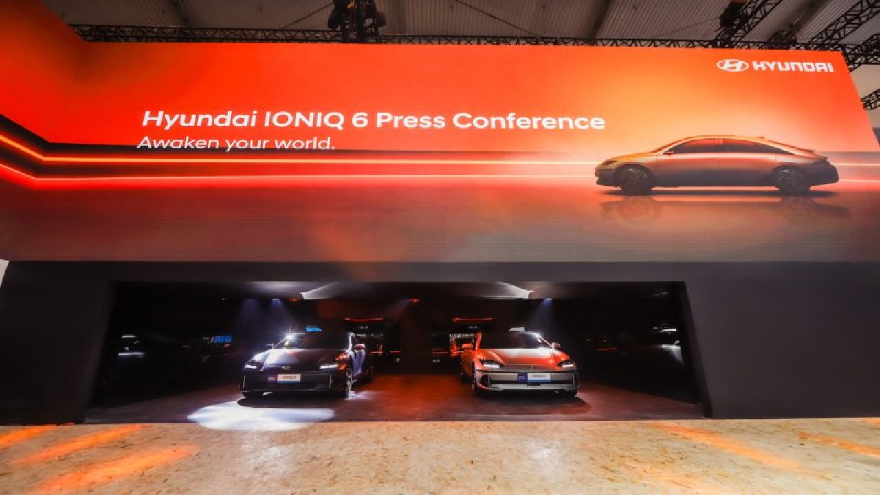 Hyundai Ioniq 6 pada ajang GIIAS 2023 (ANTARA/HO/HMID)