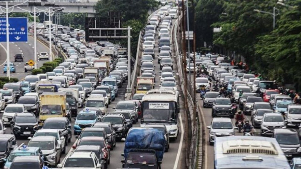 Ilustrasi. Tingkat kemacetan di Jakarta telah melampaui batas ideal yakni, 53 persen. (NTMC Polri)