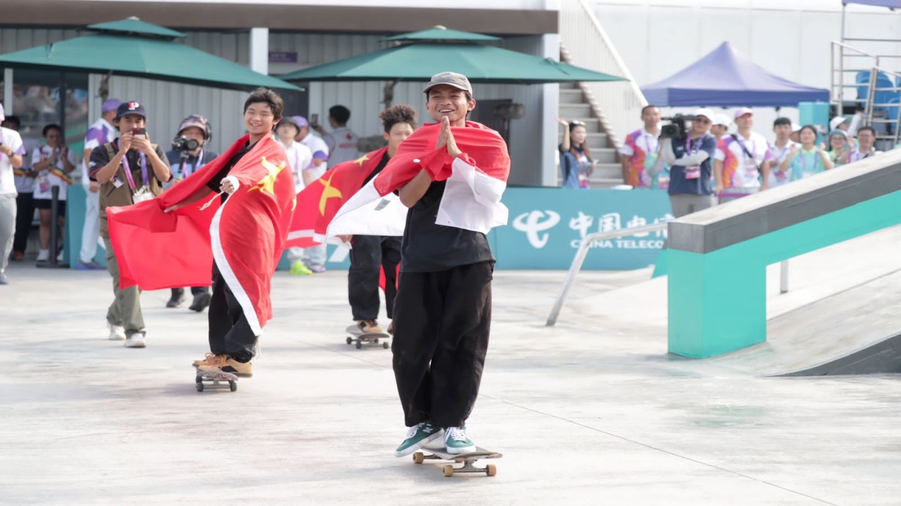 Sanggoe Darma Tanjung berhasil meraih medali perak cabang olahraga skateboard Asian Games 2022 Hangzhou/ist 