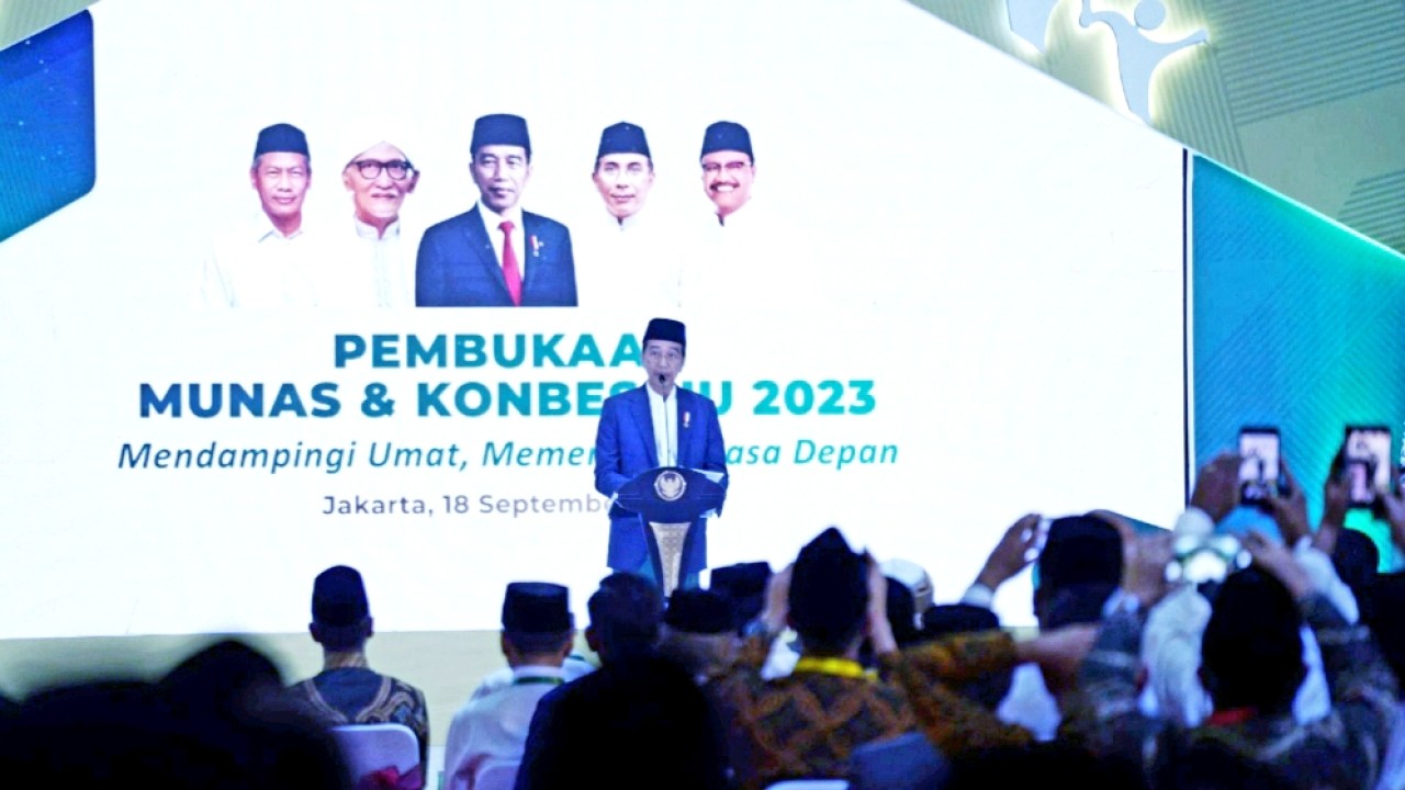 Buka Munas Alim Ulama dan Konbes NU 2023, Jokowi apresiasi komitmen NU jaga NKRI/Humas PBNU