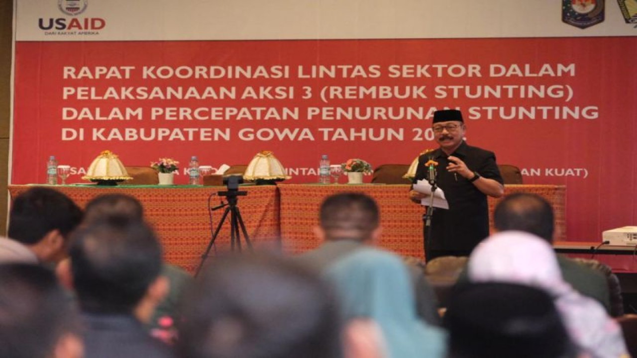 Rapat koordinasi lintas sektor dalam pelaksanaan aksi 3 (rembuk stunting) Kabupaten Gowa 2023 di Gowa, Sulawesi Selatan, Selasa (19/9/2023). ANTARA/HO-Humas Pemkab Gowa