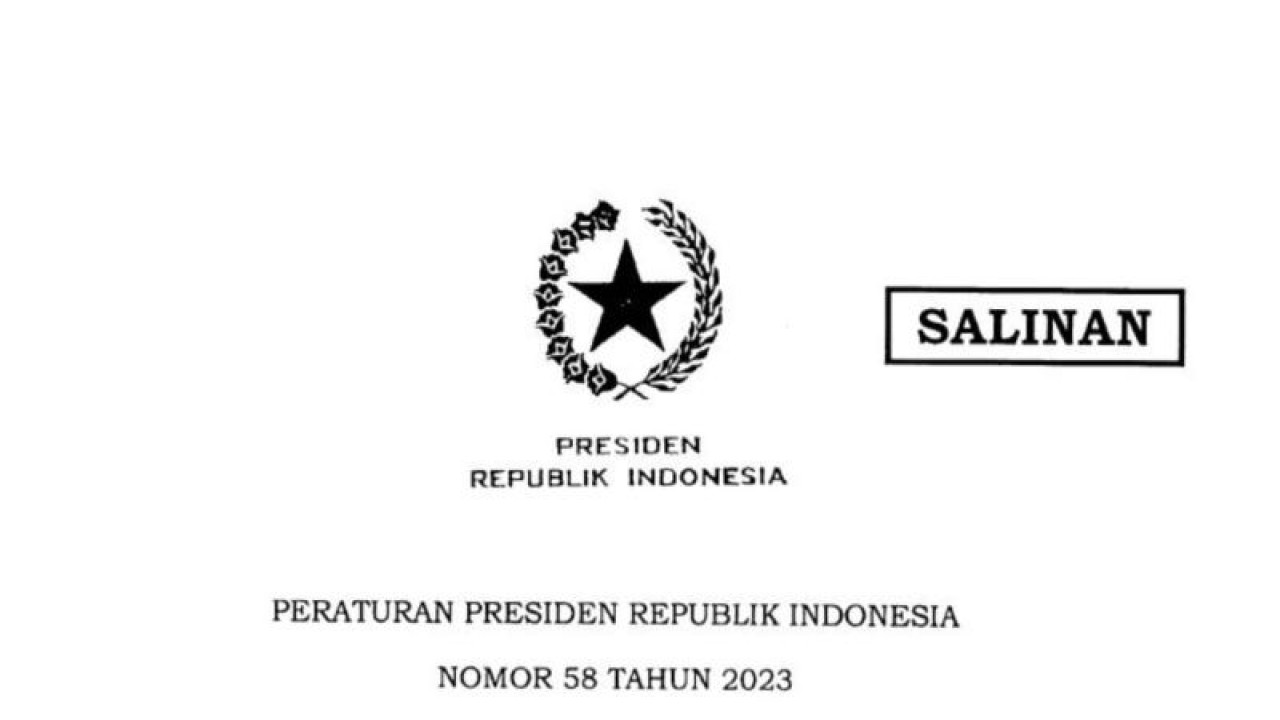 Tangkapan layar - Peraturan Presiden RI Nomor 58 Tahun 2023 tentang