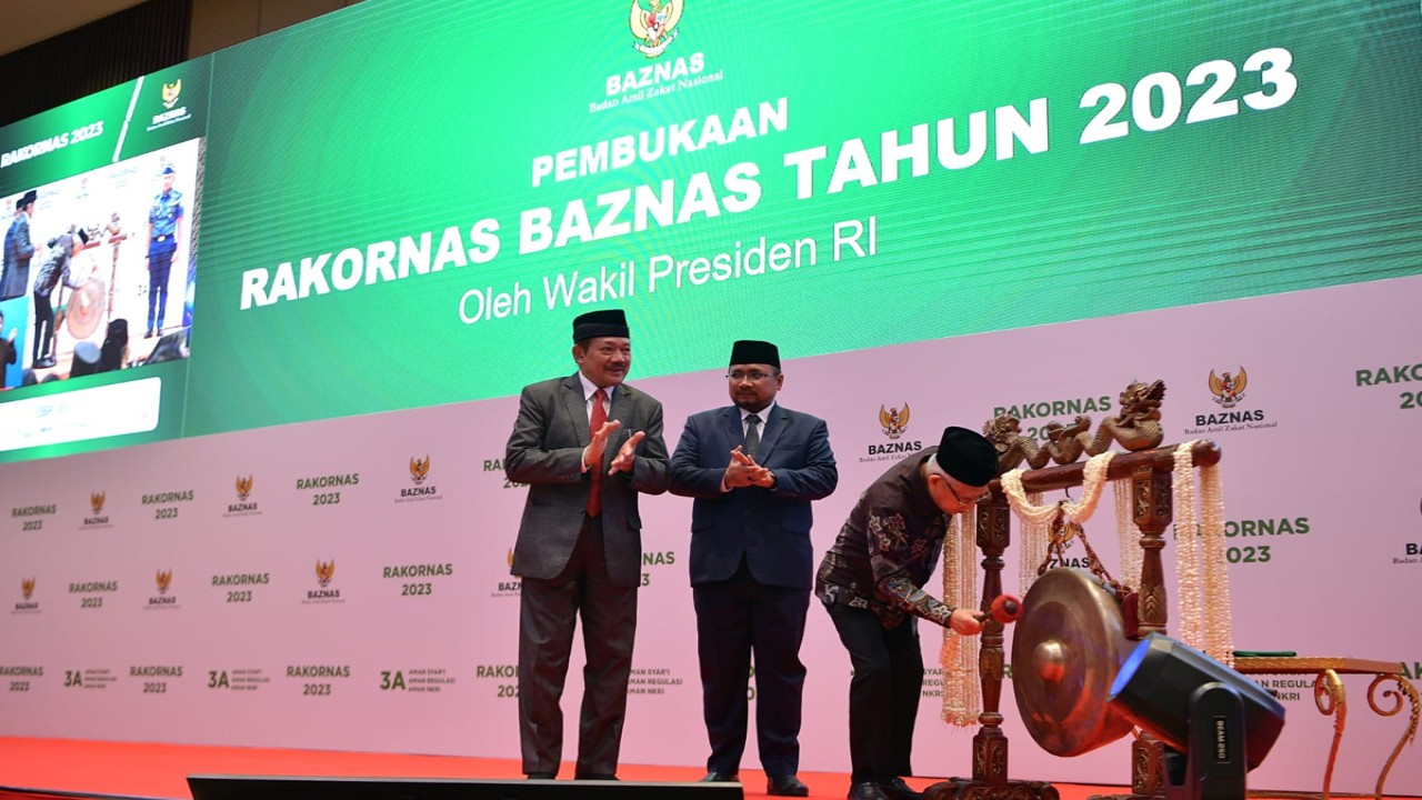 Wakil Presiden (Wapres) RI KH. Ma’ruf Amin membuka Rapat Koordinasi Nasional (Rakornas) Badan Amil Zakat Nasional (BAZNAS) 2023