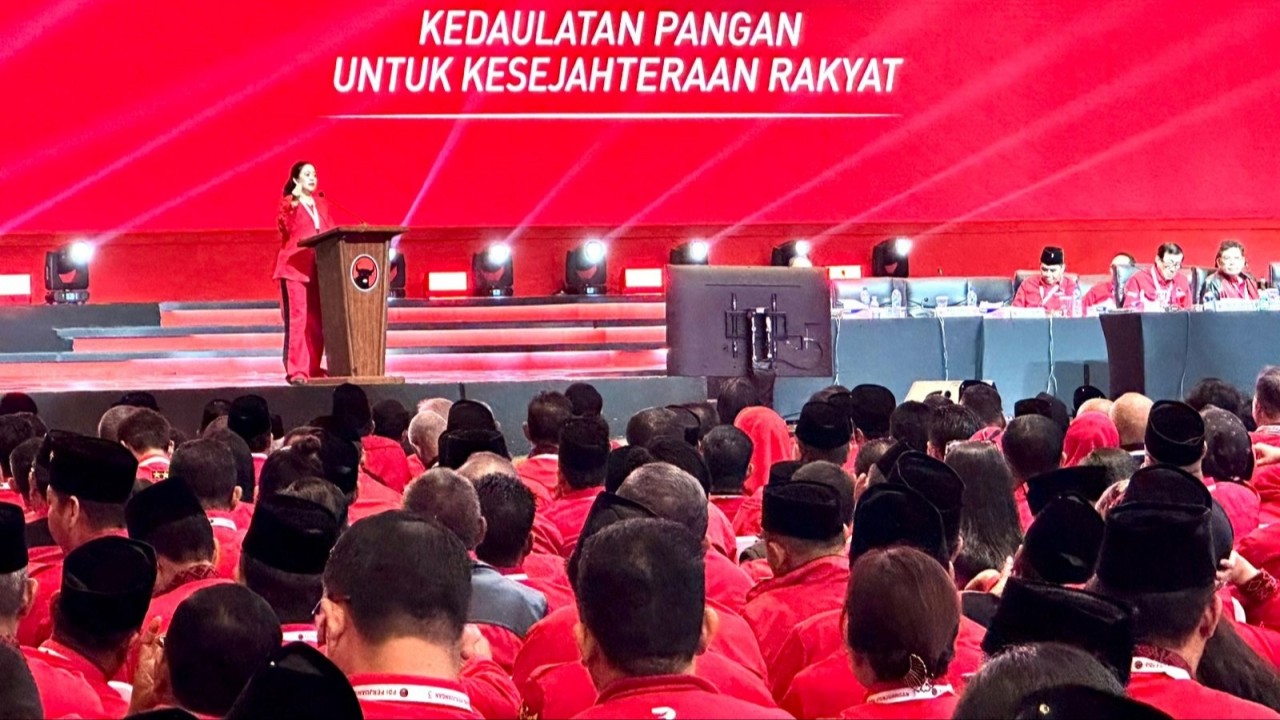 Ketua DPP PDIP Puan Maharani di Rakernas IV PDIP.