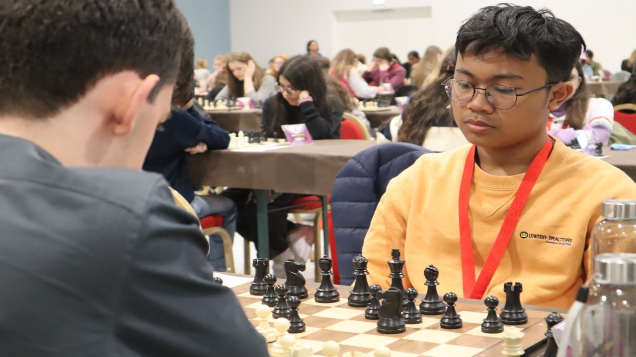 MI Aditya Bagus Arfan saat bertanding lawan pecatur Swedia, MF William Olsson/Foto: Kristianus Liem