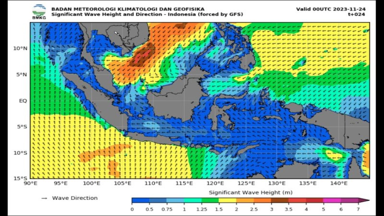 Peta Potensi Gelombang Tinggi Yang Dirilis Badan Meteorologi ...