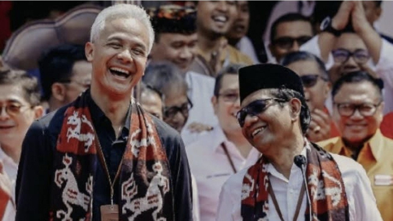 Calon Presiden dari PDI Perjuangan Ganjar Pranowo dan Mahfud MD