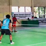 Pertandingan sepak takraw pada turnamen Pekan Olahraga Kabupaten (Porkab) Mimika 2023. (Dokumentasi pribadi)-1701339821